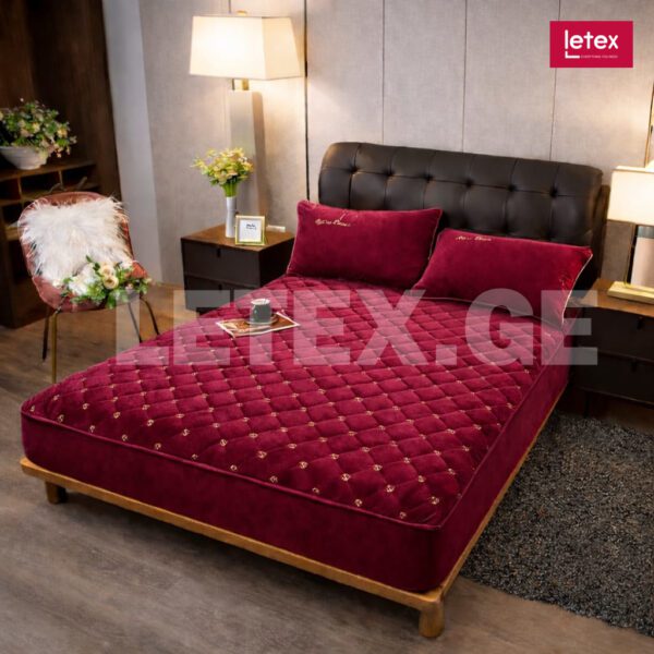 ჩამოსაცმელი მატრასის დამცავი ხავერდის ზედაპირით